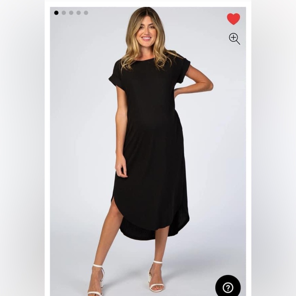 Pinkblush Maternity Black Ribbed Dress